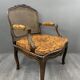 Pair of Louis XV Carved Wood Fluted Armchairs, Late 19th Century
