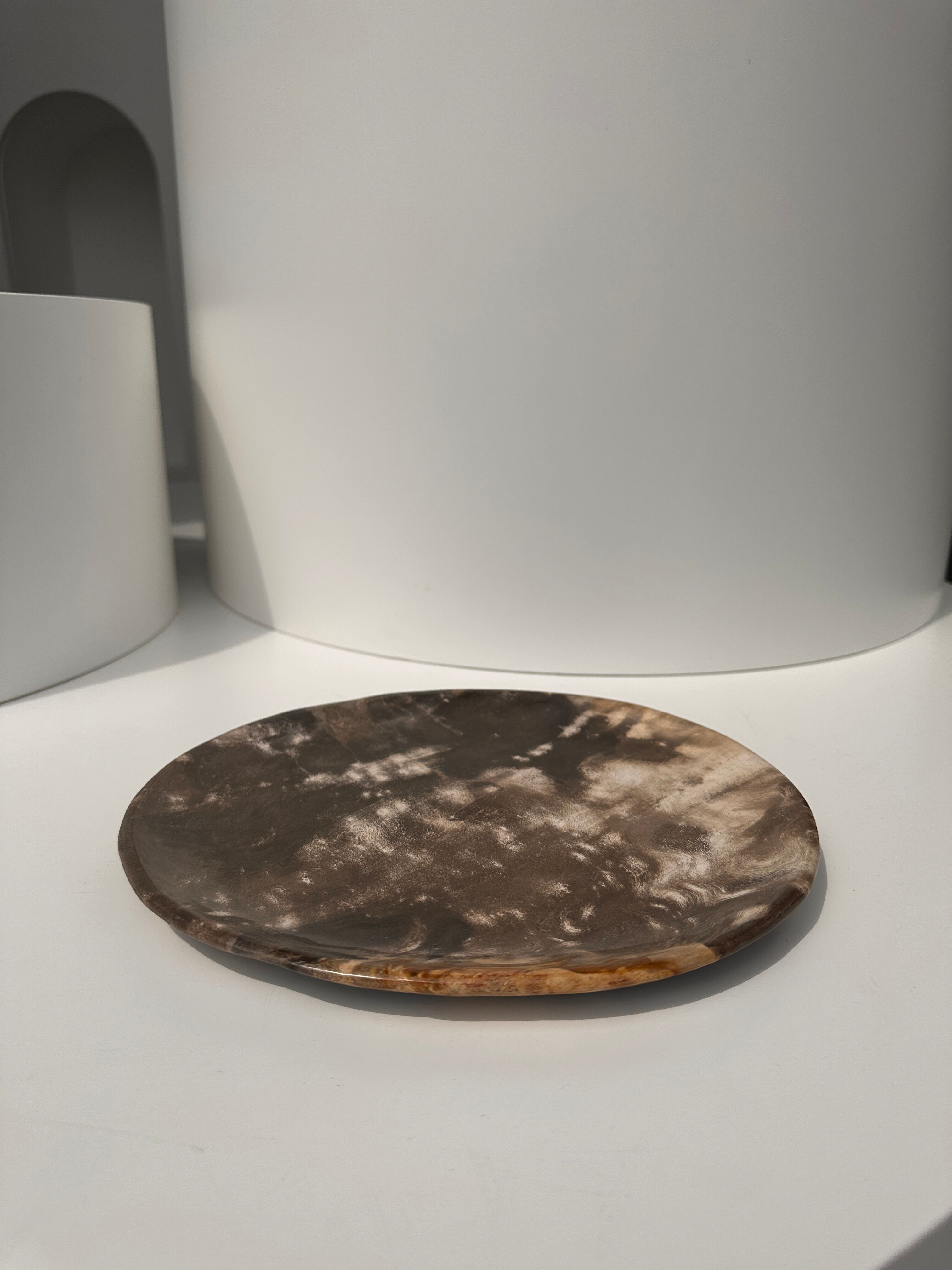 Dish in petrified wood