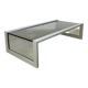 Table basse en aluminium et verre fumé, années 70