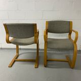 Pair of Danish armchairs, Canteliver model signed Magnus Olesen