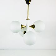Lustre Kaiser Pop Art 4 boules opaline, 1960s