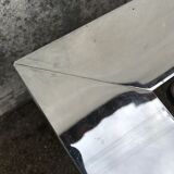 Coffee table vintage chrome glass circa 1970