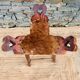 Set of 2 vintage high stools in cowhide and wood