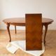 Louis XV table and 4 chairs in wood and marquetry.
