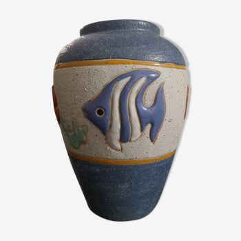 Vase motifs marins