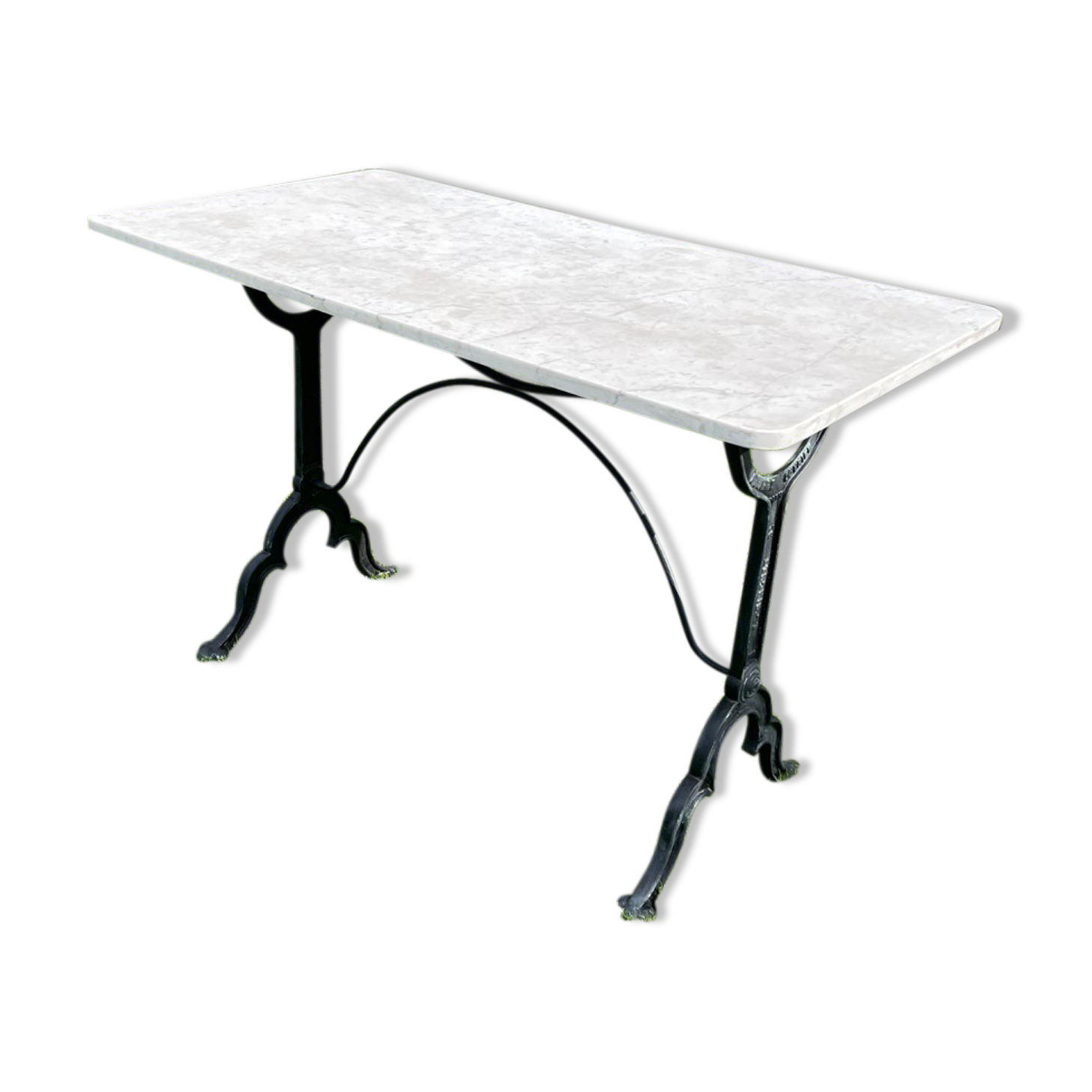 Vintage bistro table 1930 marble top for 4 people