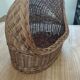 Half-roofed woven rattan niche basket