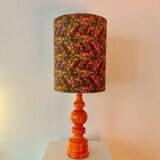 High vintage table lamp - 1970s - by Hustadt Leuchten - restored with a new shade