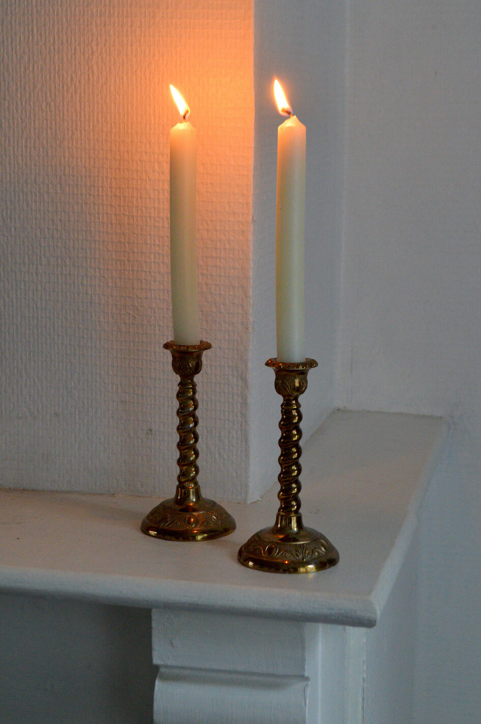 Pair of English candle holders