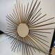 Golden metal witch's eye sun mirror from the 70s, 86cm.