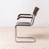 Ensemble de 4 chaises de salle à manger Bauhaus, conçues par Mart Stam, base en acier tubulaire