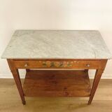 Wooden and marble console table