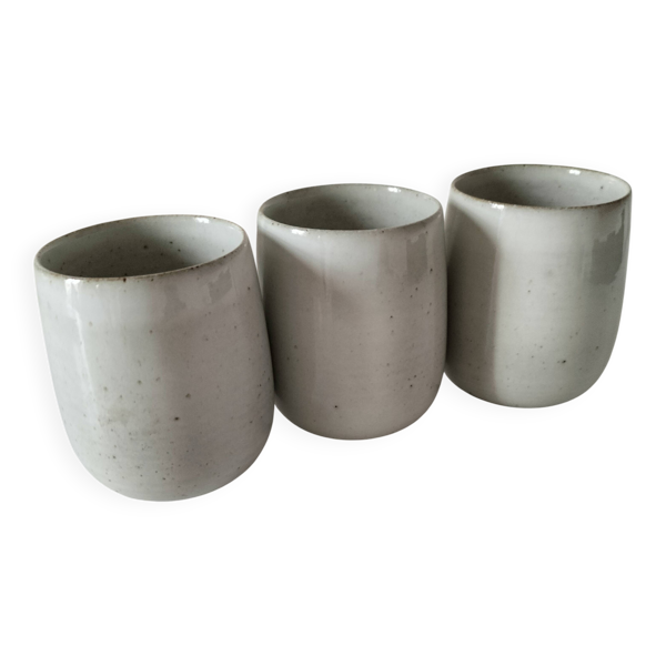 Trio gobelets grès Atelier Hurtault Puisaye