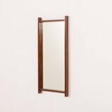 Italian mid century XL teak mirror, 1970s