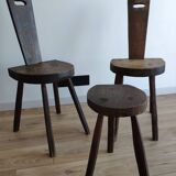 Set 2 chairs & stool solid wooden