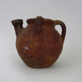 Old oil jug with 3 handles and spout. XIXth