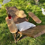Transat chaise longue rotin