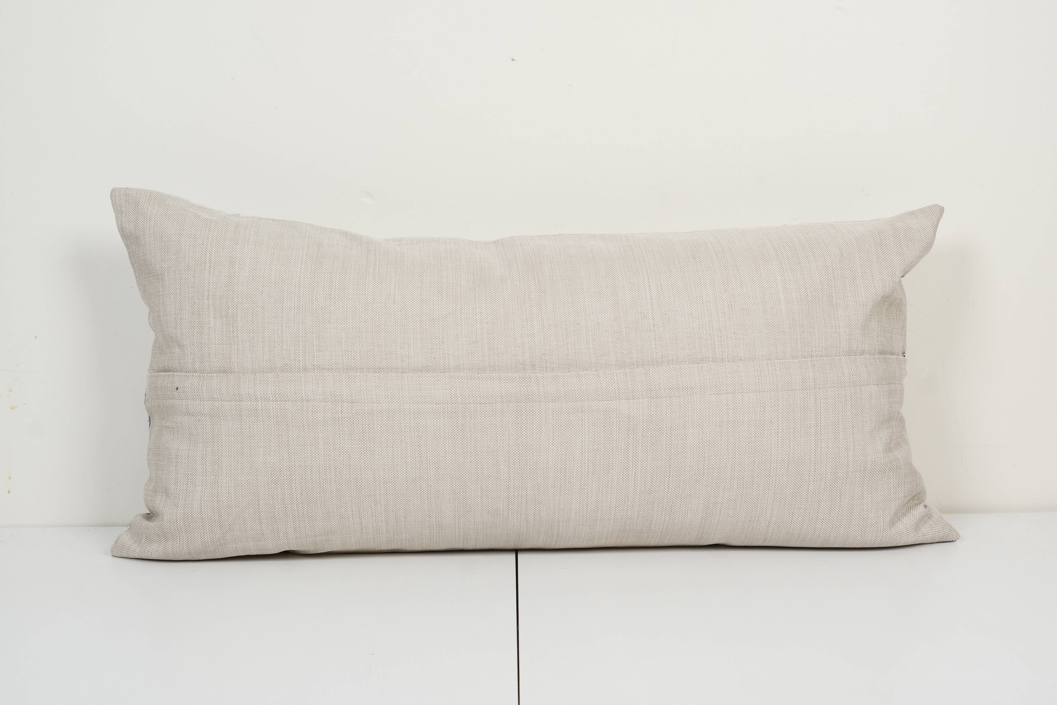 16" x 32" Extra Long Lumbar Cushion Kingsize Suzani Pillow Cover, Animal Tribal Bedding Pillow Cover