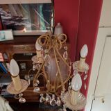 4-burner chandelier with crystal tassels