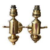 Pair of bronze wall lights