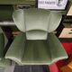 Vintage armchair in light green fabric from the 70s