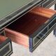 Maison Jansen black lacquered wooden desk from the 1960s with chair.