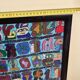 Native American tapestry, embroidered framed, colorful Mayan symbology, 84 cm