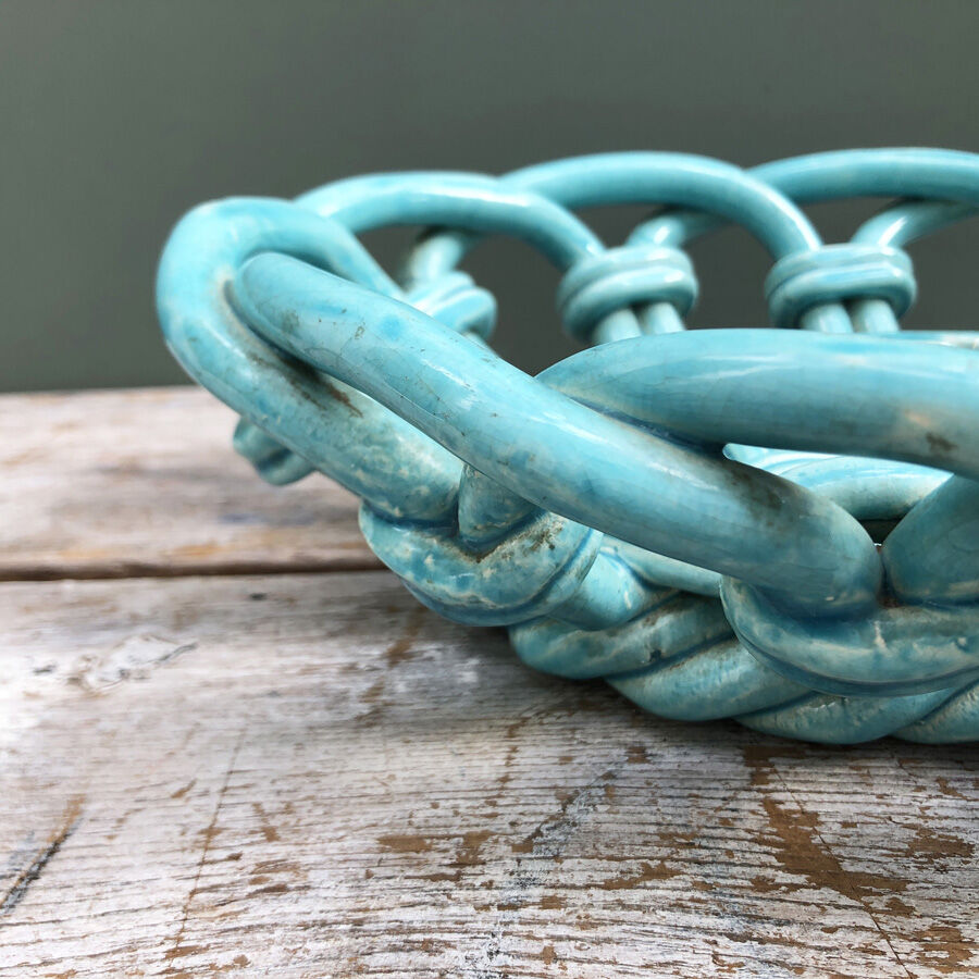 Old twisted ceramic fruit cup