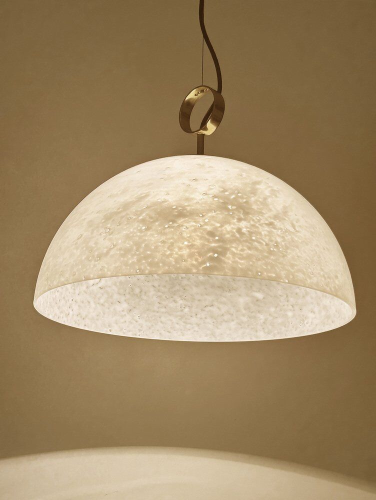 Suspension vintage en verre de Glashütte Limburg, années 1970