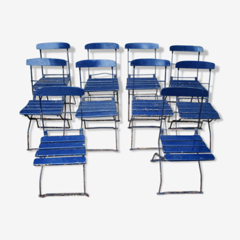 Serie de 10 chaises de jardin