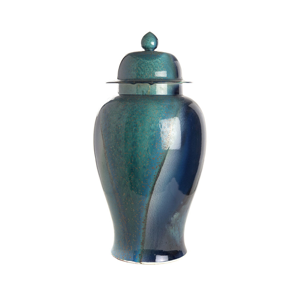 Turquoise blue temple jar