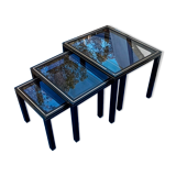 Black nesting tables by Pierre Vandel