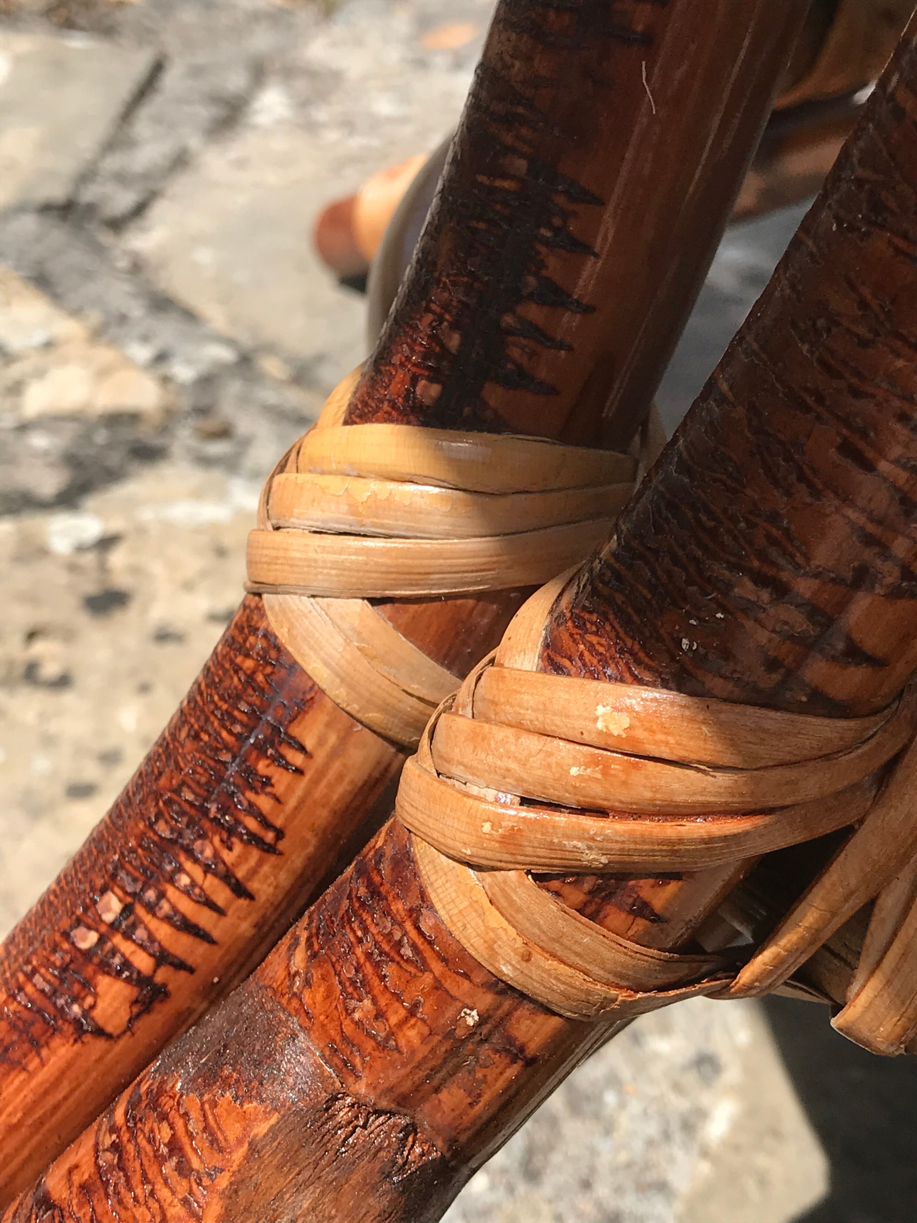 Extension rattan table circa 1960
