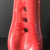Red ceramic vase