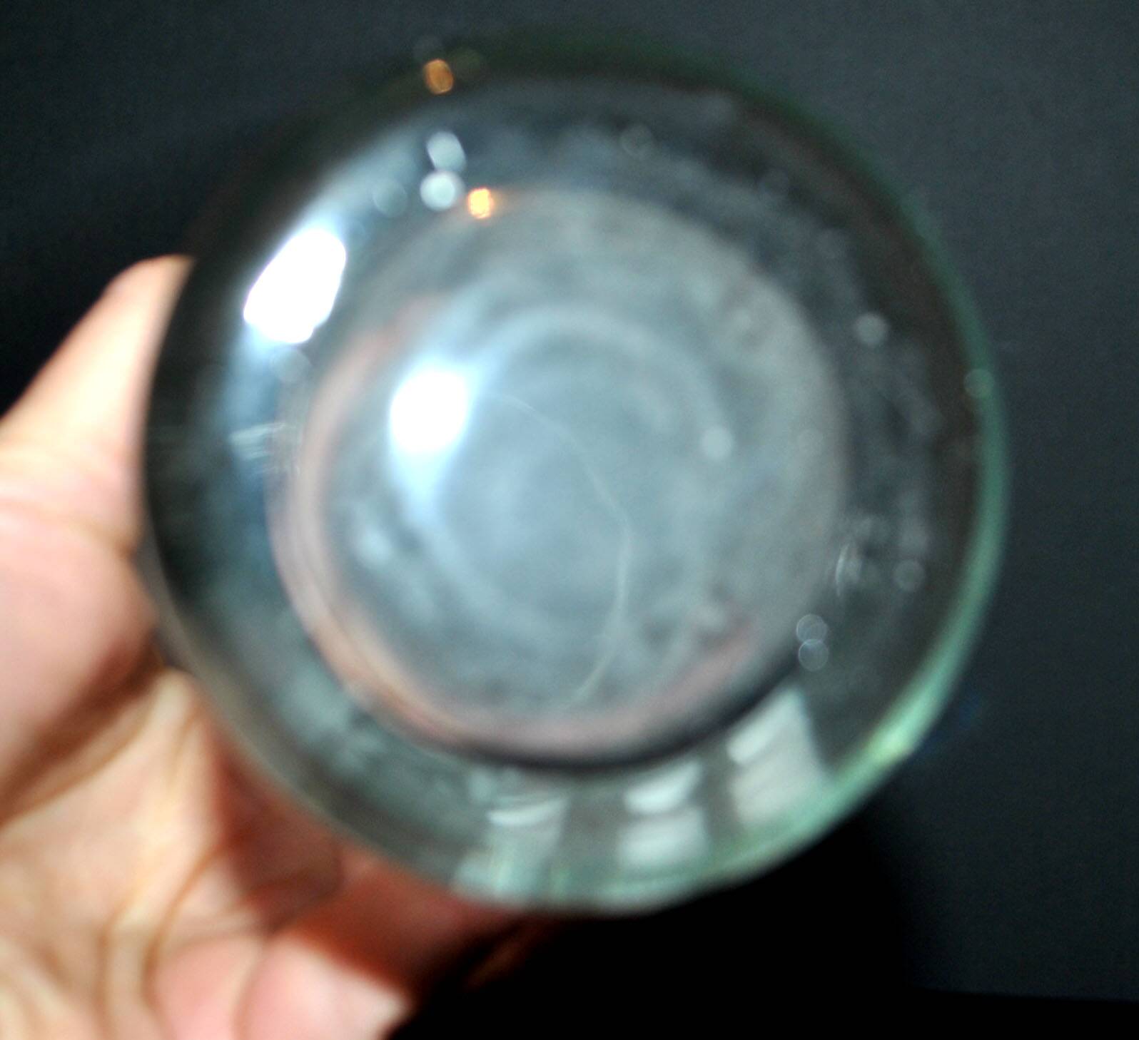 Large vintage beer glass in enamelled glass with hop flowers H22cm