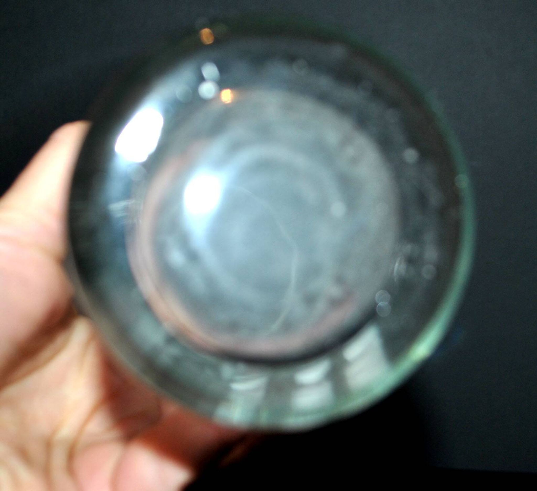 Large vintage beer glass in enamelled glass with hop flowers H22cm