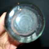 Grand verre à bière vintage en verre émaillé fleurs de houblon H22cm