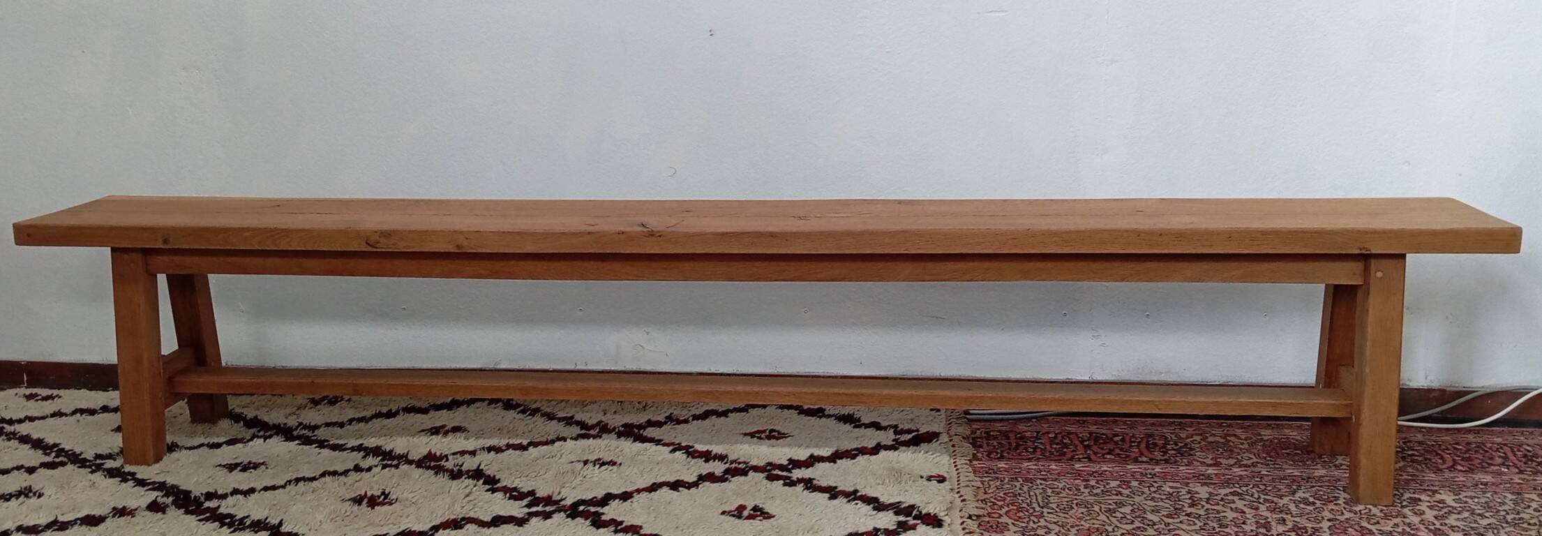 Solid oak farmhouse bench 250 cm