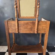 Antique dressing table with marble and solid wood with mirror.