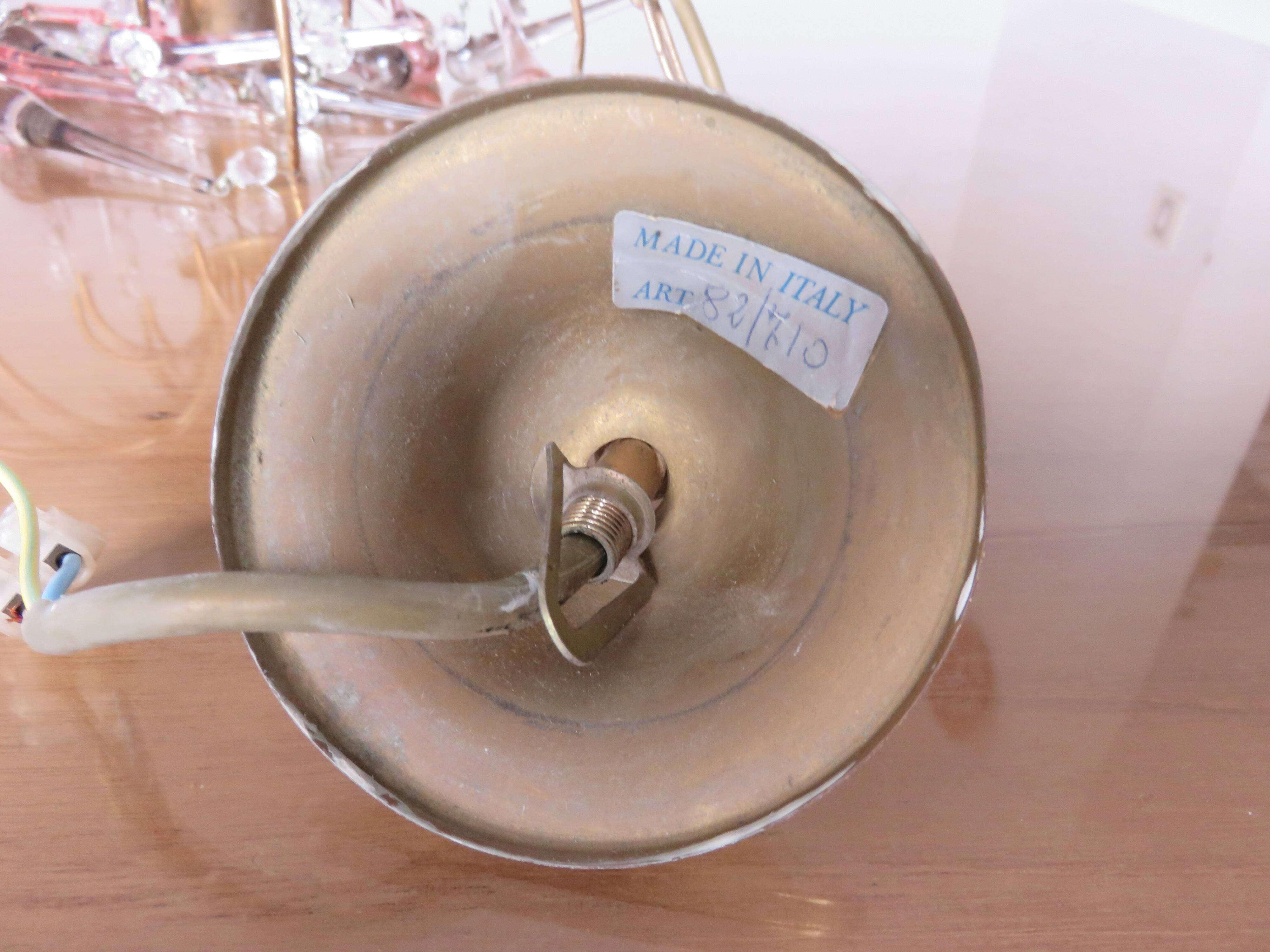 Crystal chandelier "water drop" in Murano glass, Italy