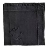 Antique black cotton pillowcase