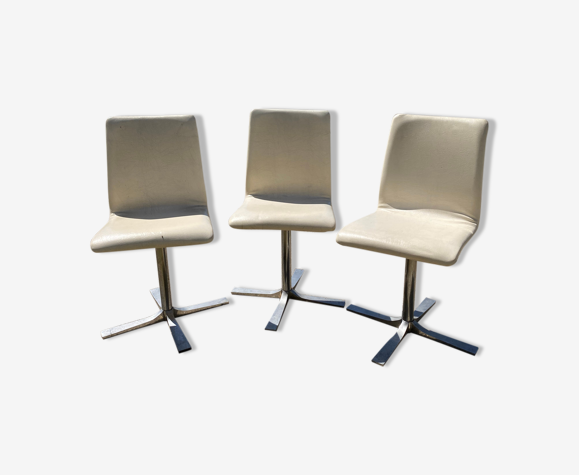 Lot de 3 chaises design 1970