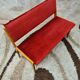 Two-seater red velvet bench 1970 vintage