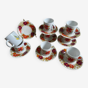 8 Tasses à café années 70 porcelaine de Bavière