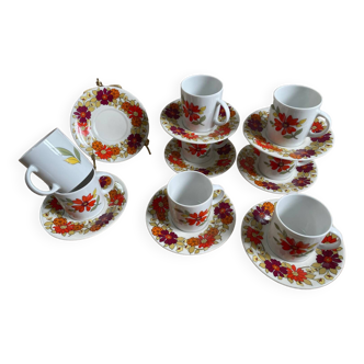 8 Tasses à café années 70 porcelaine de Bavière