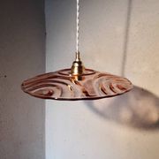 Suspension vintage en verre rose