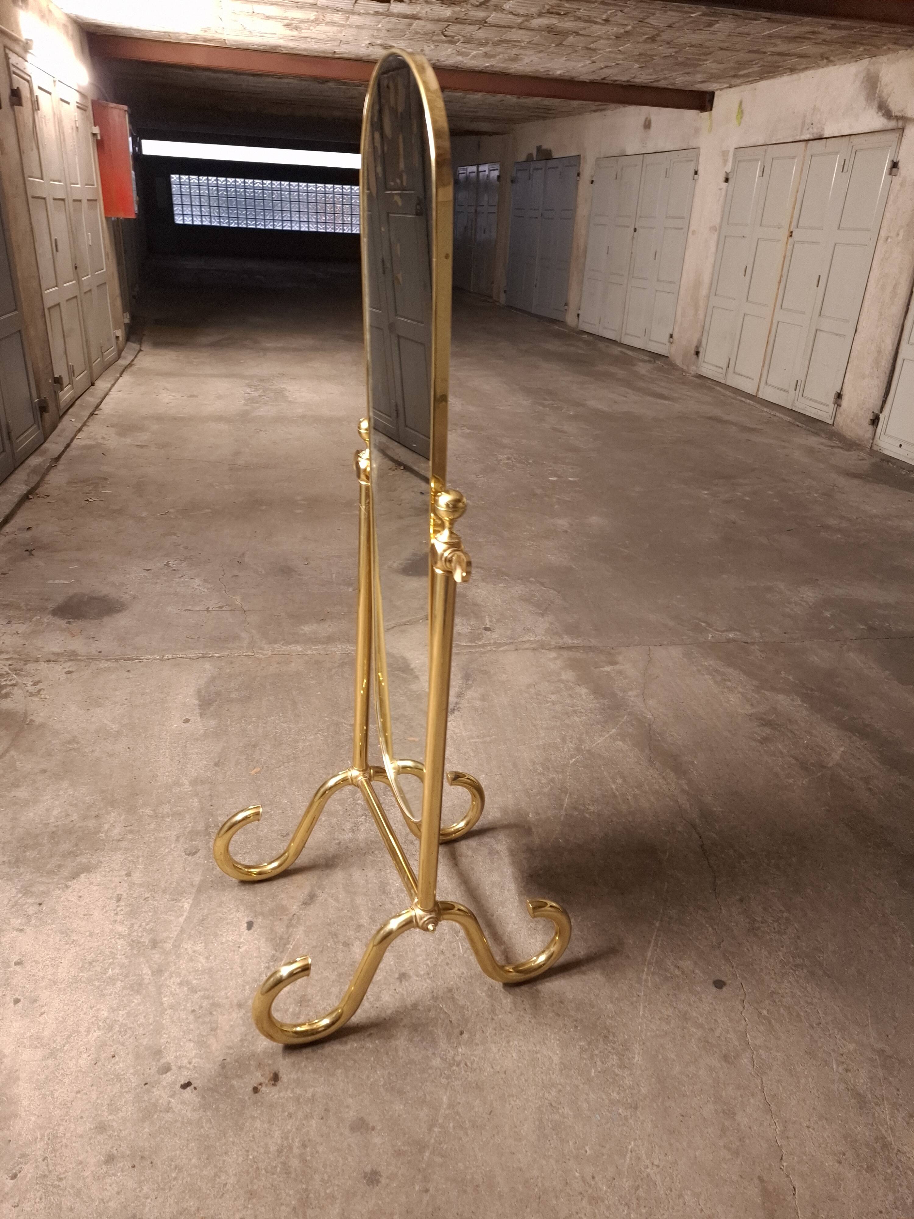 VINTAGE 70'S BRASS MIRROR