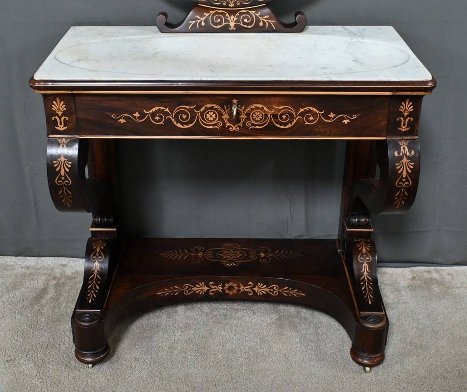 Coiffeuse en Palissandre et Marqueterie, époque Charles X – Début XIXe