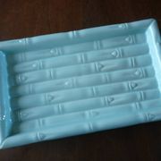 Blue bamboo imitation cake dish