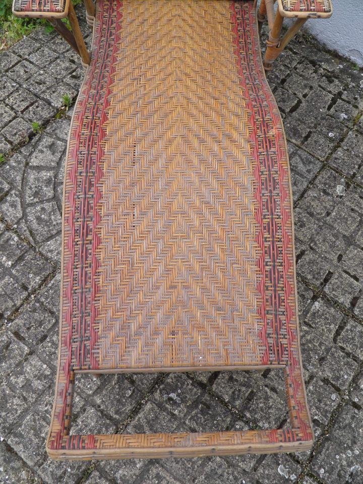 Rattan chaise longue 1900